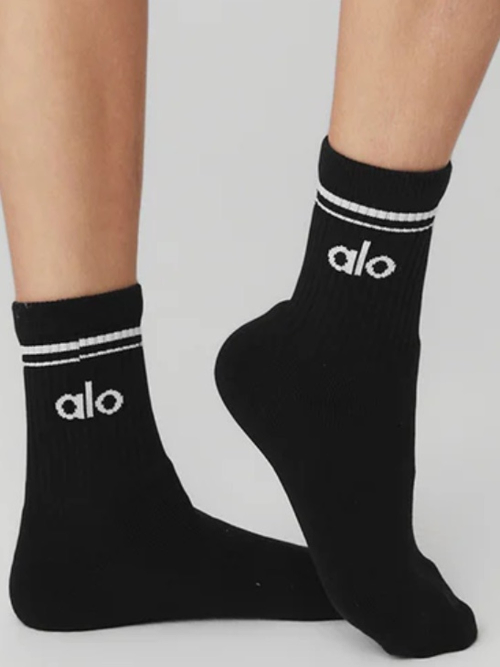 Alo Unisex Half-Crew Throwback Sock Size Large